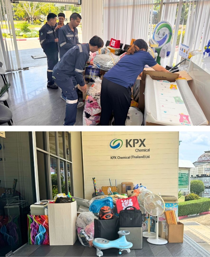 KPX Chemical employees preparing pre-loved items for Donation & Sharing 2026 CSR activity